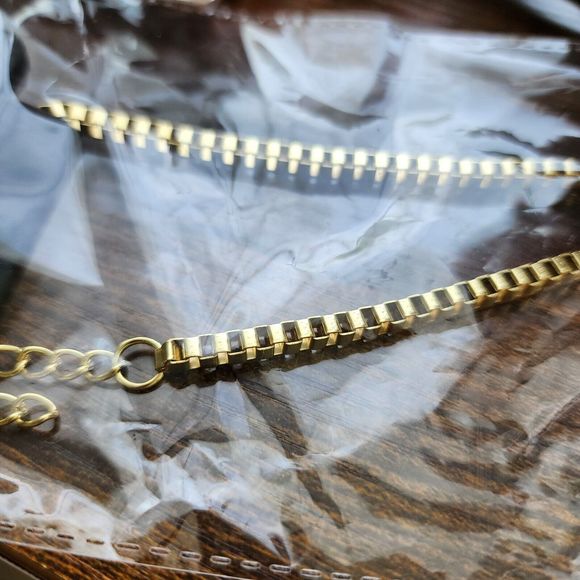 Area Star Men's 14K Gold Plated over Brass Box Chain Necklace Sustainable  New - Picture 4 of 8